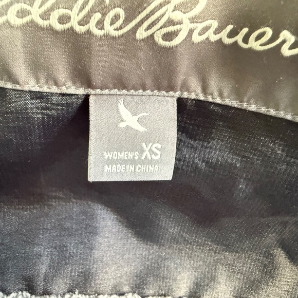 Eddie Bauer Down Parka Coat Womens Medium Black Long Puffer Quilted Full Zip - Picture 6 of 6